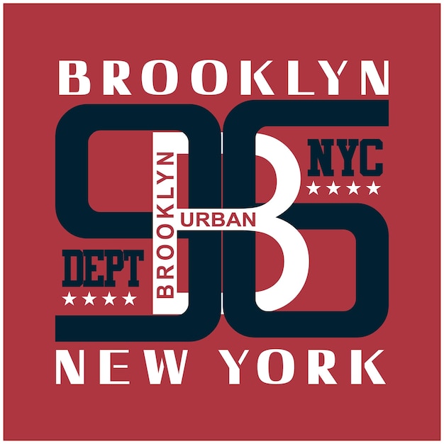 Nyc brooklyn typography for print illustration t shirt vector art vintage