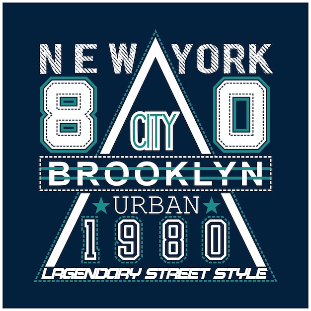 Nyc brooklyn typography for print illustration t shirt vector art vintage