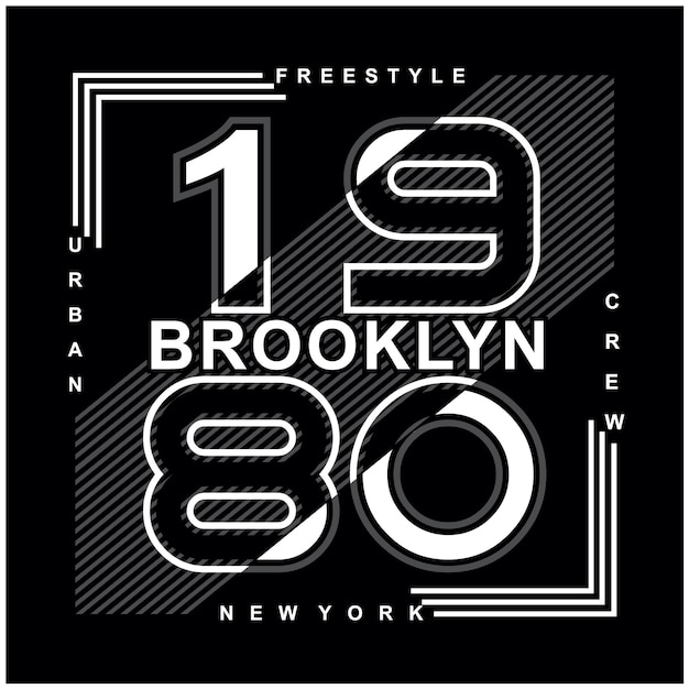 Nyc brooklyn typography for print illustration t shirt vector art vintage