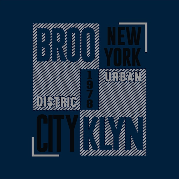 Nyc brooklyn typography for print t shirt premium vector