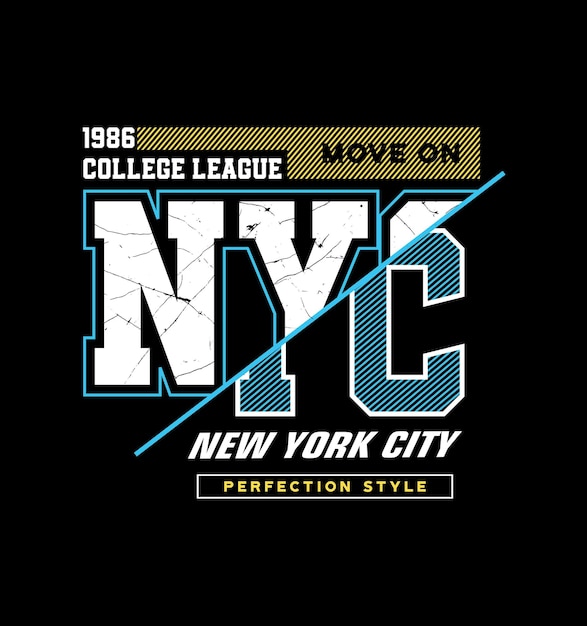 NYC New york city typography graphic vector illustration