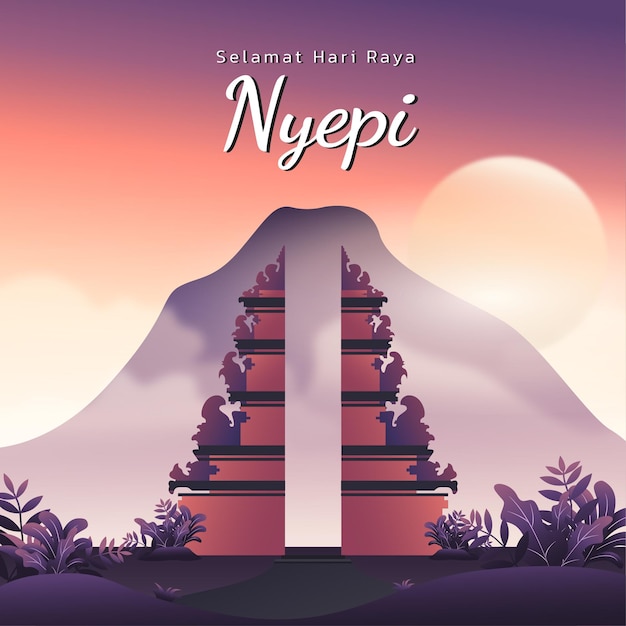 Nyepi Illustration Banner for Instagram Post