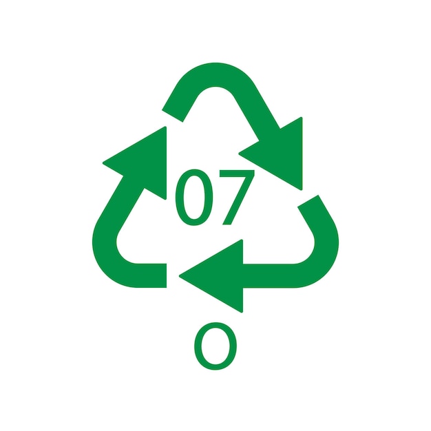 O 07 recycling code symbol Plastic recycling vector polyethylene sign