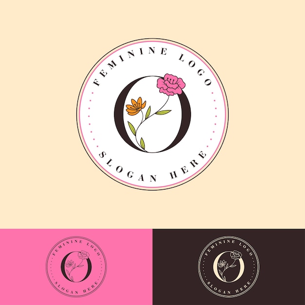 O Letter Floral Feminine Logo