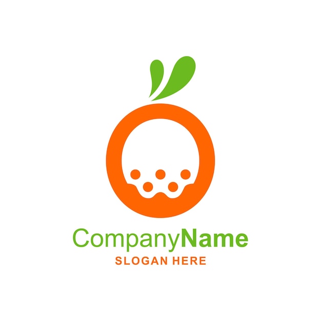 O Orange illustration with unique shape logo vector icon template illustration