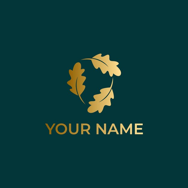 Vector oak 3 leaf design logo illustration