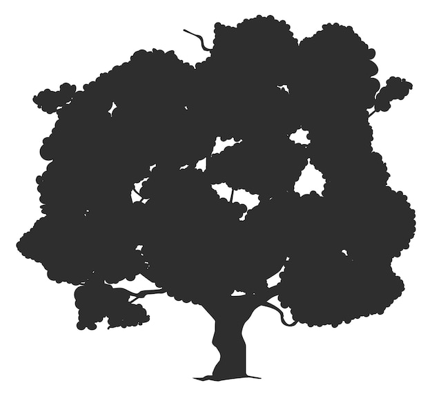 Oak black silhouette Forest tree nature symbol