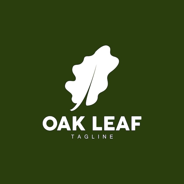 Oak Leaf Logo Design Simple Green Plant Vector Template Illustration