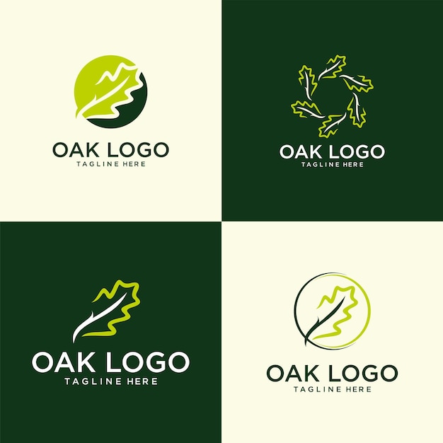 Oak leaf logo set collection