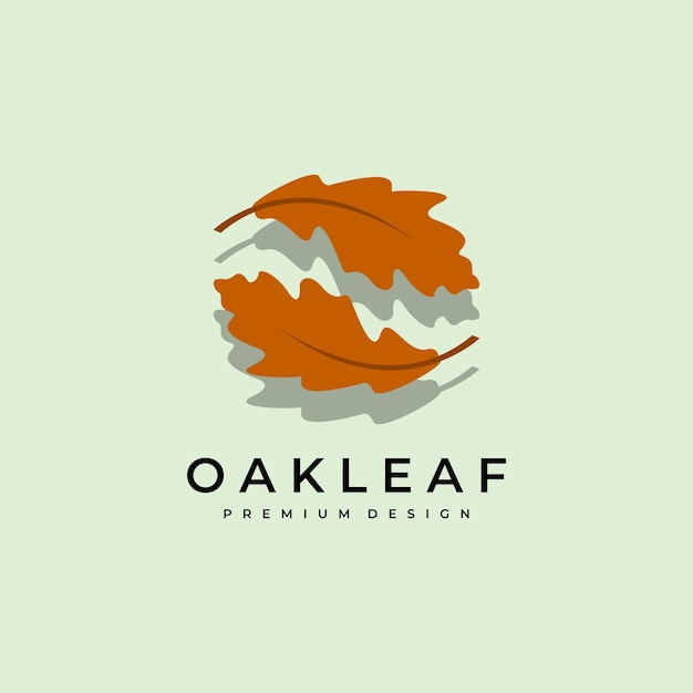 Oak Leaf Logo Simple Vector Vintage Design Illustration Minimalist Oak Logo Flat Logo OAK Leaf