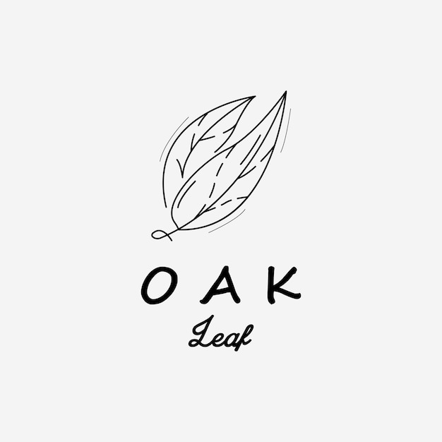 Oak leaf vector object isolated line art icon logo minimalist vector illustration design