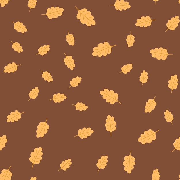 Oak leaves cute seamless pattern