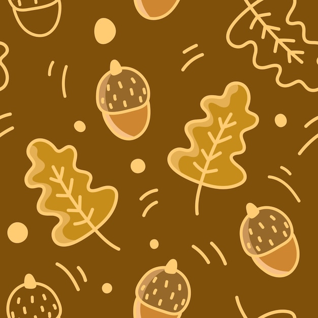 Oak leaves seamless pattern background for decorative.