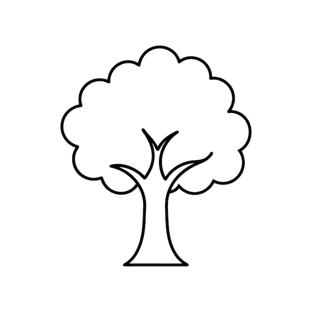 Oak Tree Line Art Icon