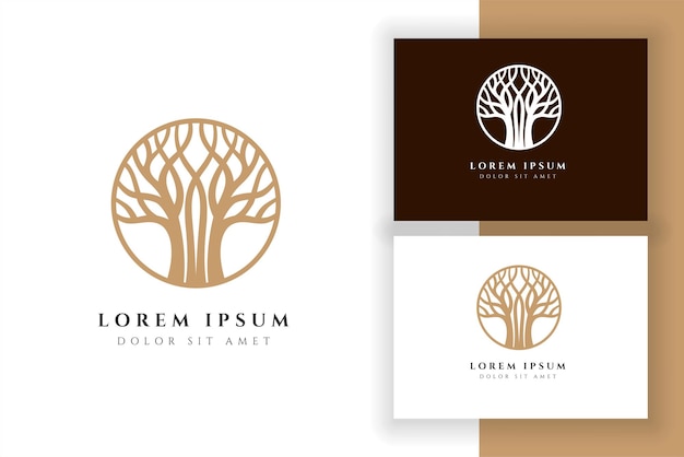 Oak tree vector illustration logo design template. Root of the tree logo designs