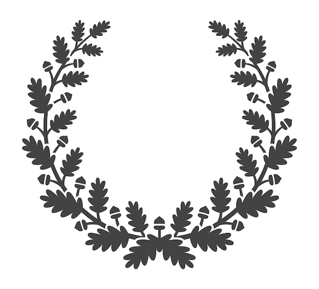 Vector oak wreath. leaves laurwl branches success symbol