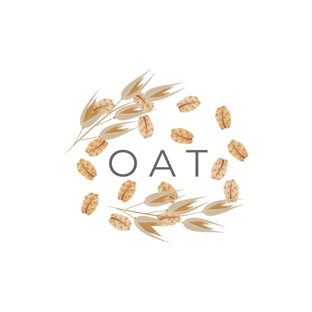 Oat Flakes Logo With The Plant