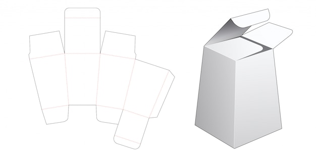 Obelisk shaped gift box die cut template