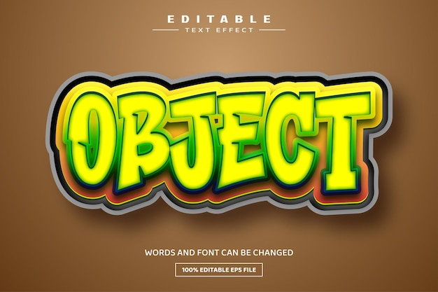 Object 3D editable text effect template