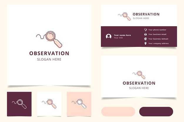 Observation logo design with editable slogan branding book