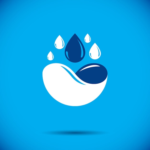 Ocean freshness theme vector symbol for use in spa and resort organizations. Mineral water advertising. Environment conservation concept.