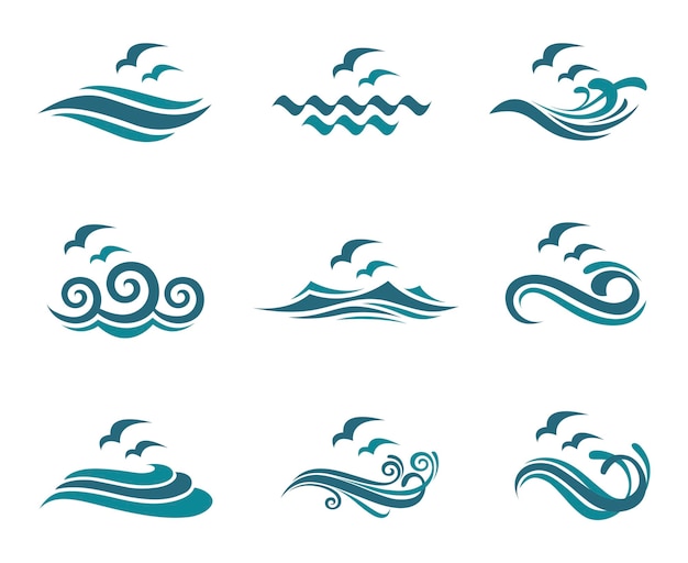 ocean logo set