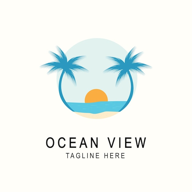 Ocean view logo illustration