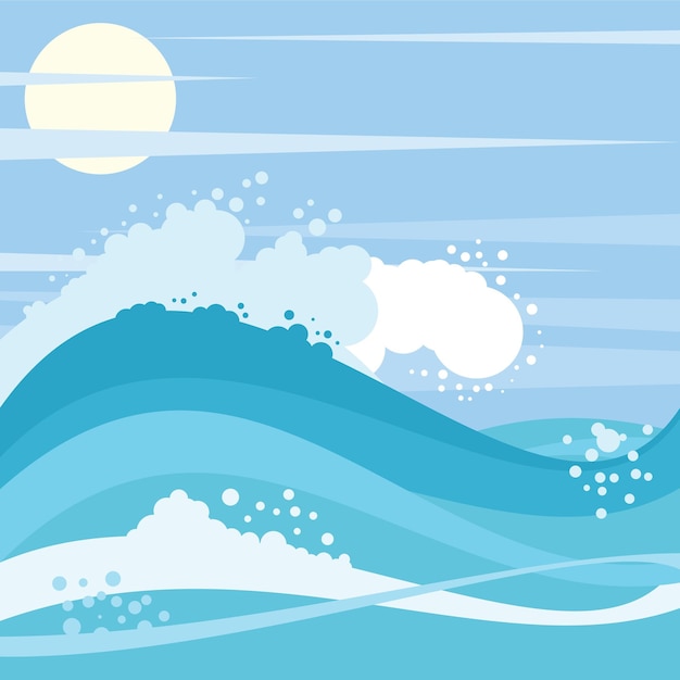 Ocean Wave Isolated Background