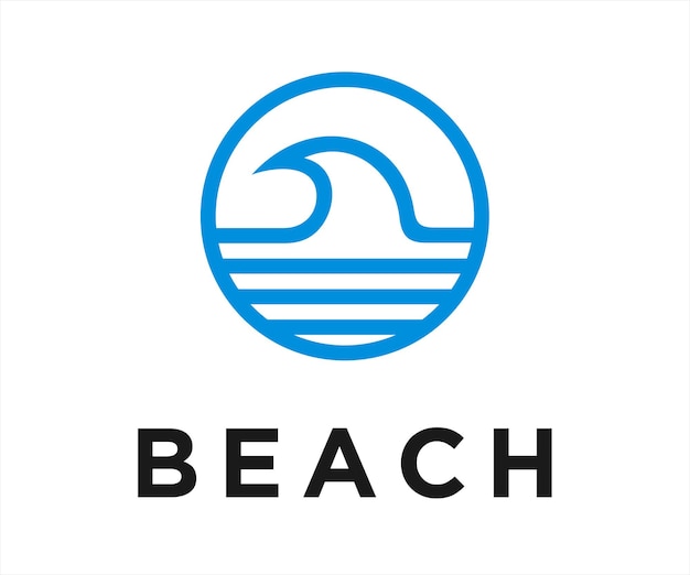 ocean wave logo design vector illustration