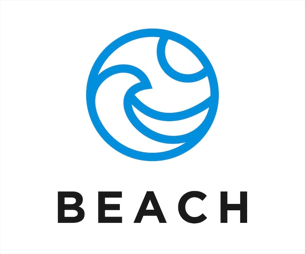 ocean wave logo design vector illustration