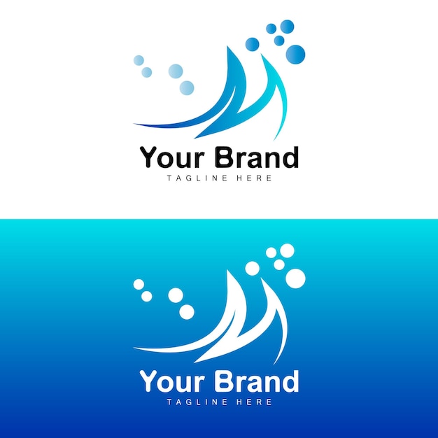 Ocean Wave Logo Water Wave Design Brand Design Vector