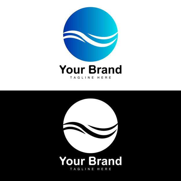 Ocean Wave Logo Water Wave Design Brand Design Vector