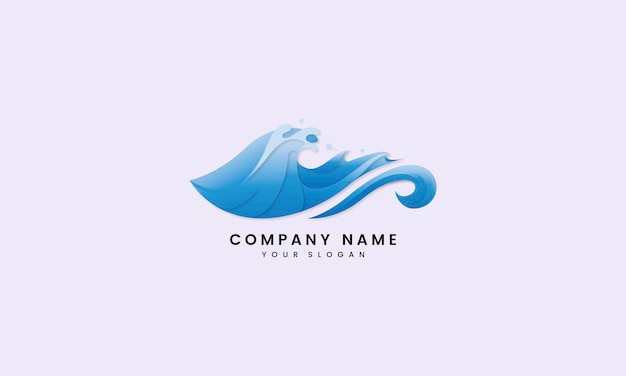 Ocean wave water blue logo element sea