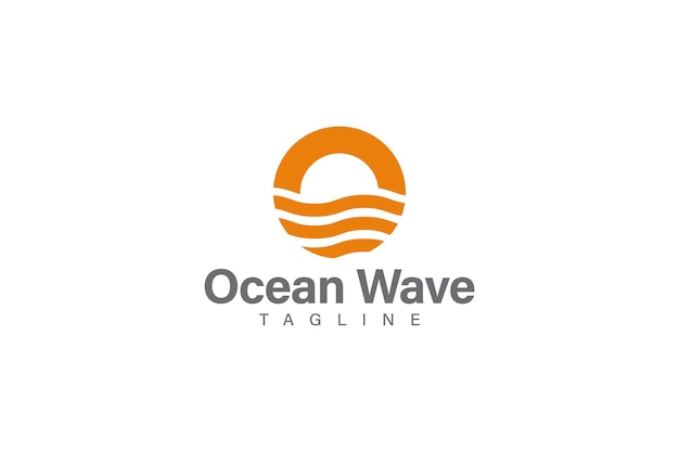 Ocean wave with letter o logo design vector