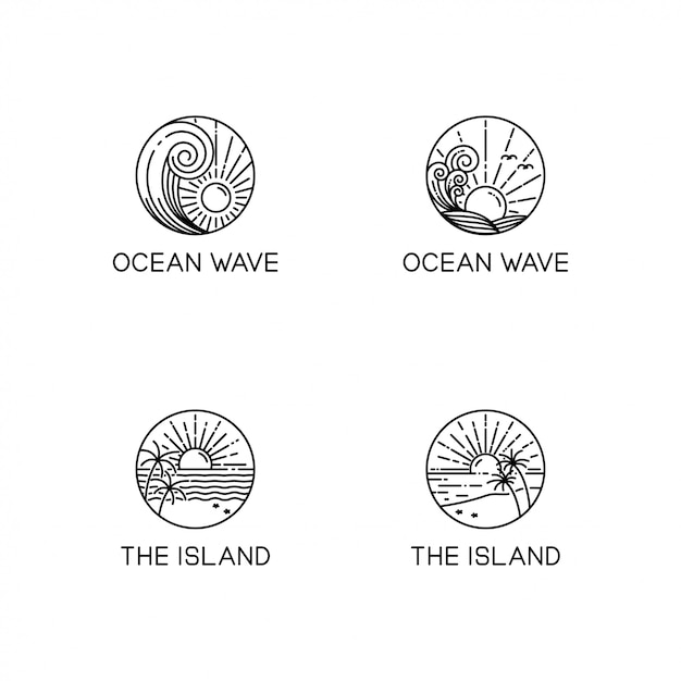 Ocean waves logo collection