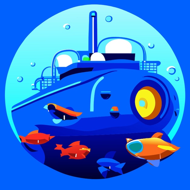 oceangate submarine vector illustration