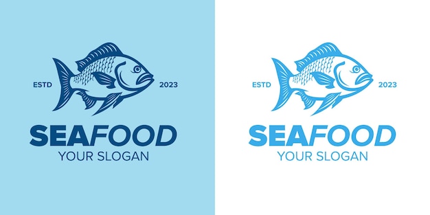 Oceanic Delights Vector Fish Logos and Design Elements for Seafood Store Branding