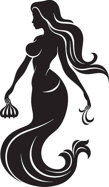 Vector oceanic overture mermaid vector icon elegance sapphire sonata vector mermaid logo beauty