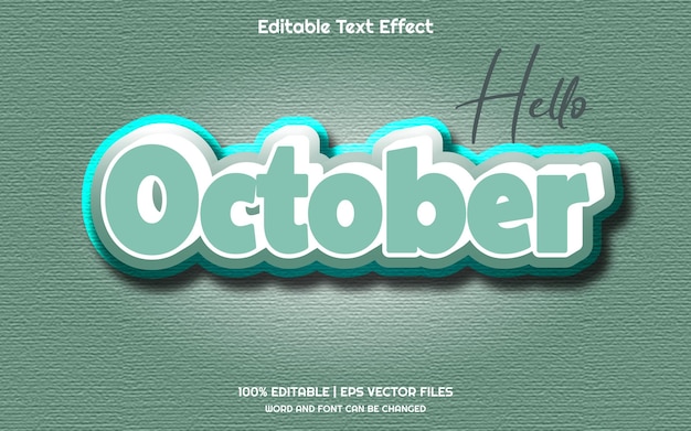 October 3D editable text effect