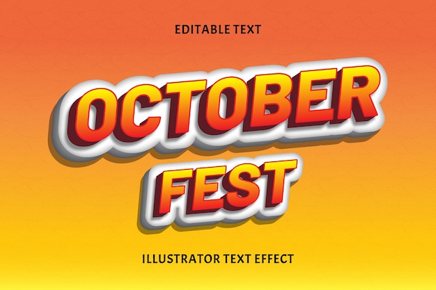 OCTOBER FEST COLOR ORANGE EDITABLE TEXT EFFECT