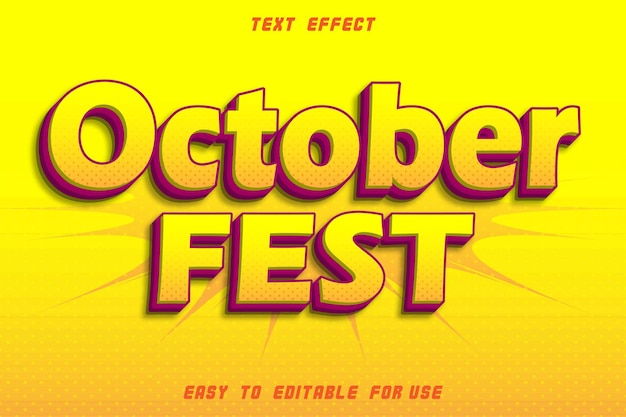 October Fest Editable Text Effect Emboss Comic Style