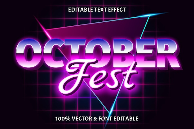 October fest editable text effect retro style