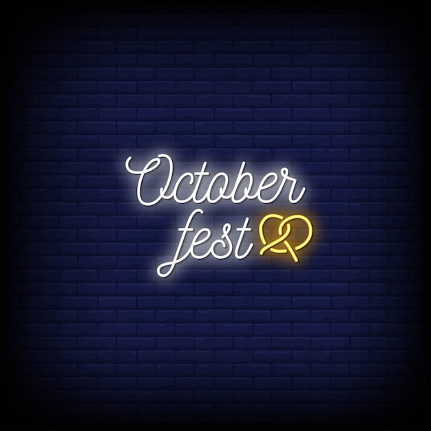 October Fest Neon Signs Style Text  