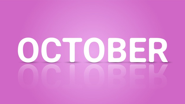 October text in 3d style