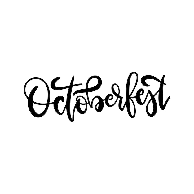 Octoberfest - hand drawn brush lettering for famous beer festival in Germany. Oktober Festival vector black calligraphy.