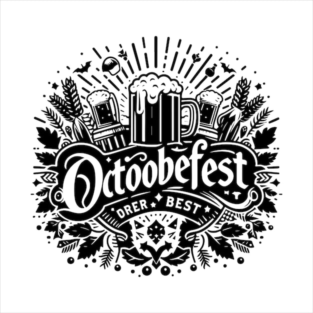 Vector octoberfest silhouette vector octoberfest day silhouette illustration