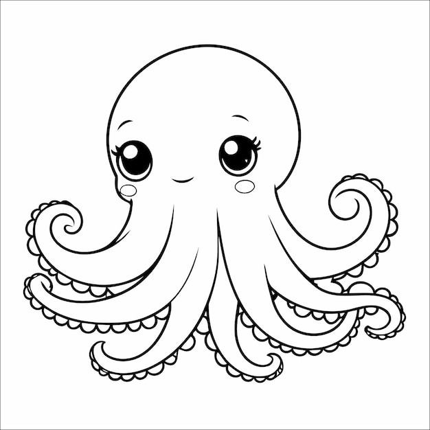 Octopus Coloring Book Drawing For Kids