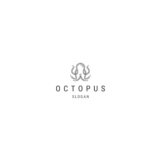 Octopus line logo icon design template