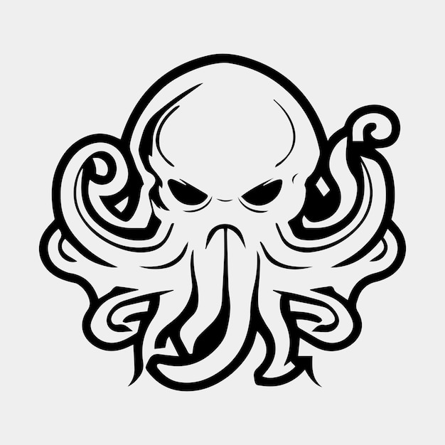 Octopus logo design idea Isolated octopus on white background