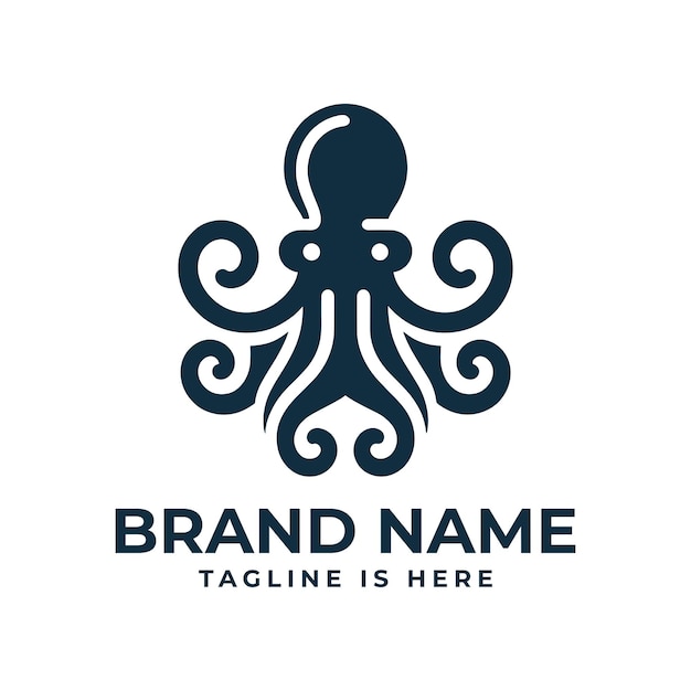 Octopus Logo Ideal for Marine Biology Institutes and Seafood Restaurants